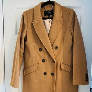 Gorgeous J. Crew double breasted camel coat. Wool and cashmere blend, size 4.